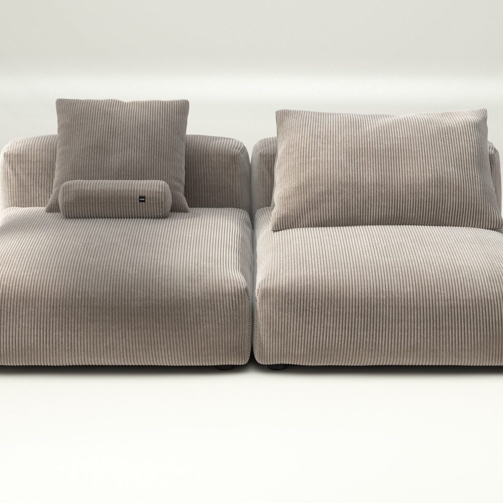 vetsak | Sofa Set 01 XLarge - cord velour - platinum | Modular Sofa | 3.5 Seater