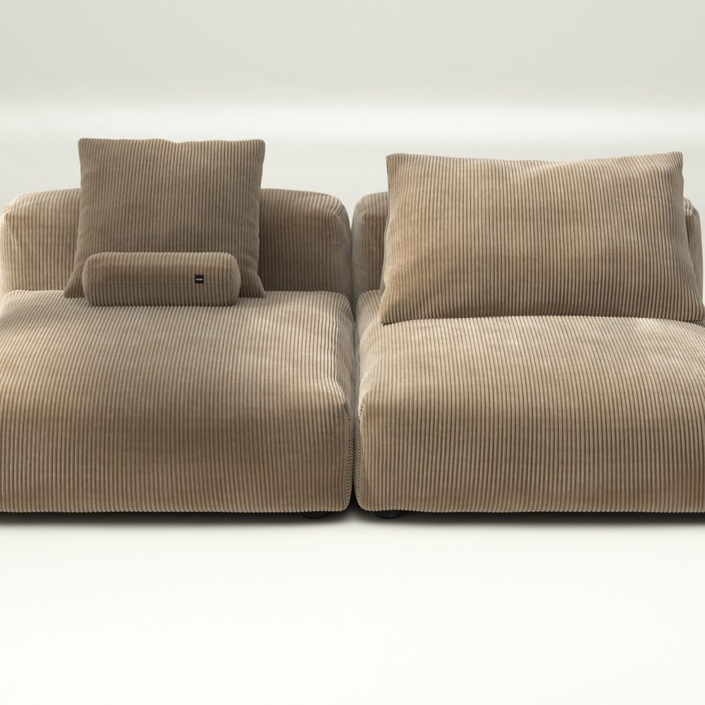 vetsak | Sofa Set 01 XLarge - cord velour - sand | Modular Sofa | 3.5 Seater