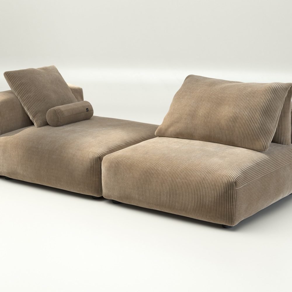 vetsak | Sofa Set 01 XLarge - cord velour - sand | Modular Sofa | 3.5 Seater