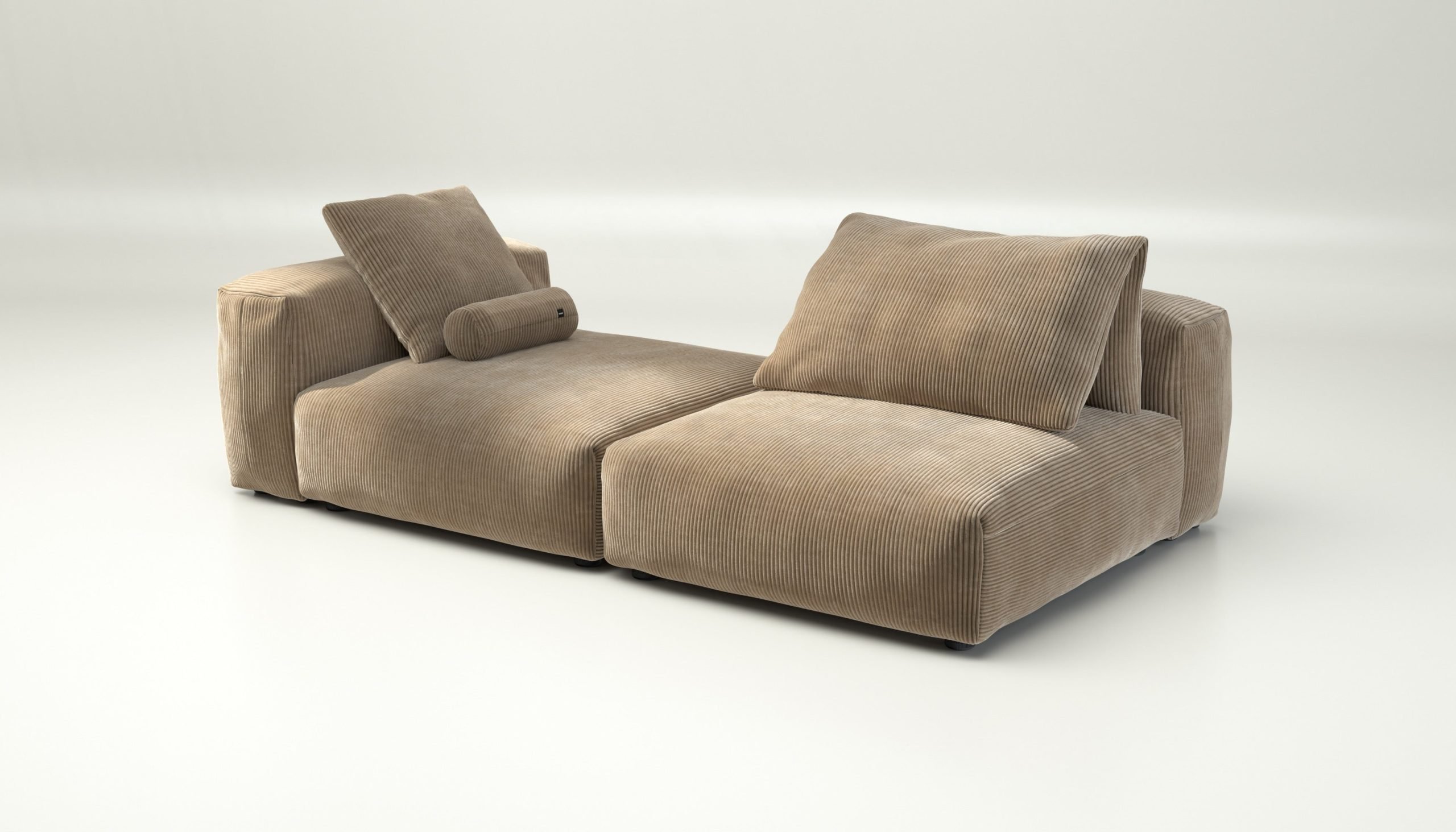 vetsak | Sofa Set 01 XLarge - cord velour - sand | Modular Sofa | 3.5 Seater