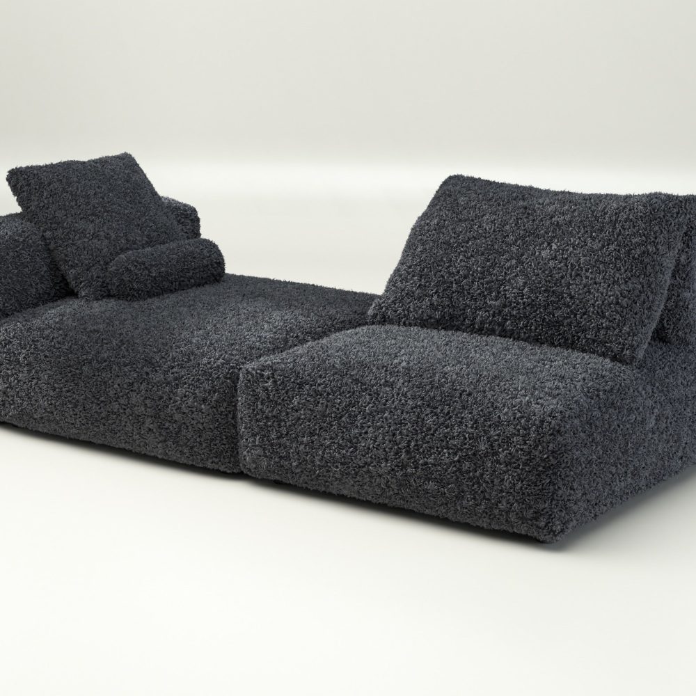 vetsak | Sofa Set 01 XLarge - doodle - dark grey | Modular Sofa | 3.5 Seater