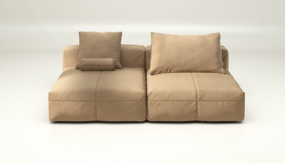 vetsak | Sofa Set 01 XLarge - leather - beige | Modular Sofa | 3.5 Seater