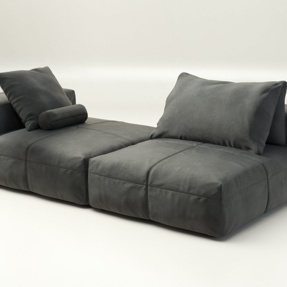 vetsak | Sofa Set 01 XLarge - leather - dark grey | Modular Sofa | 3.5 Seater