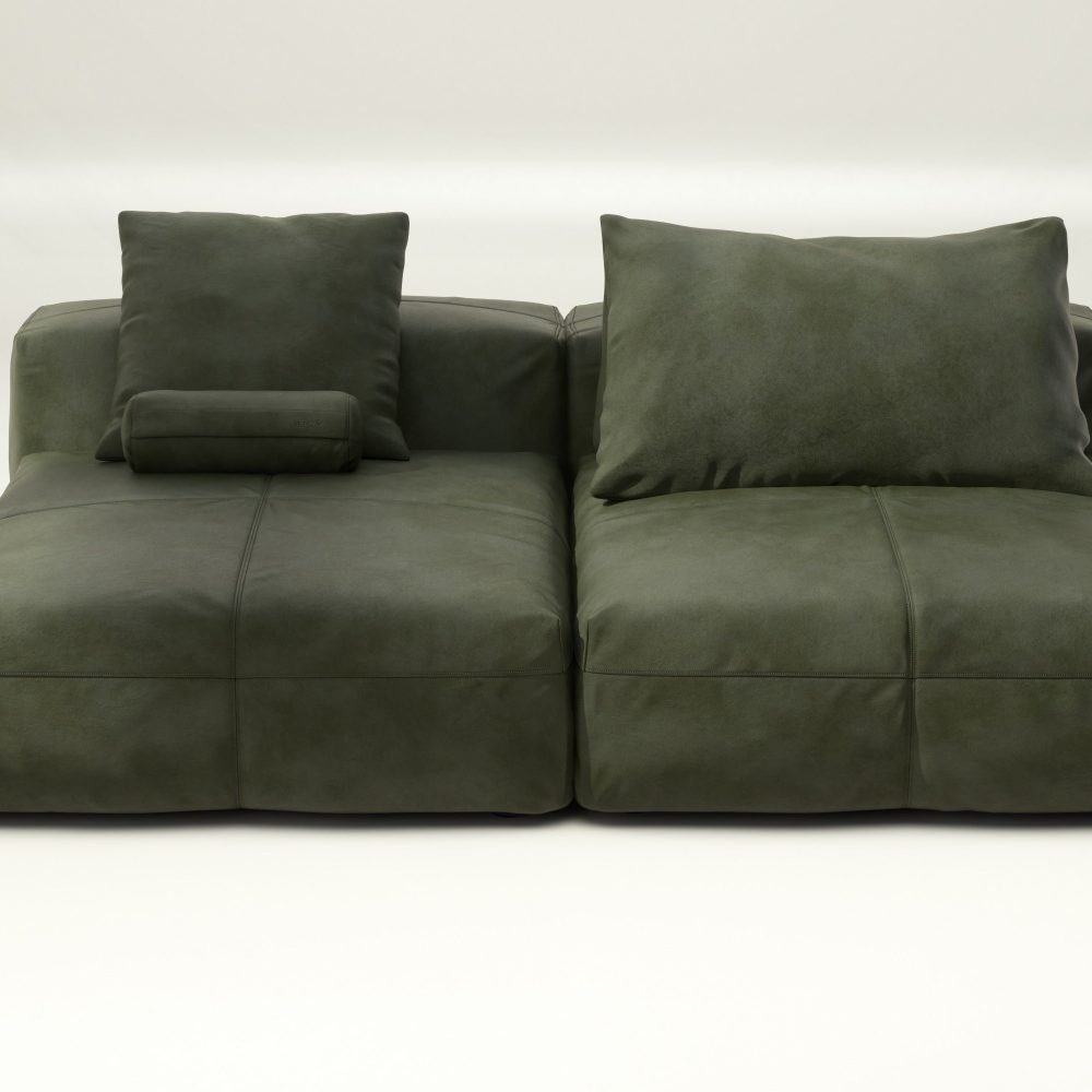 vetsak | Sofa Set 01 XLarge - leather - olive | Modular Sofa | 3.5 Seater