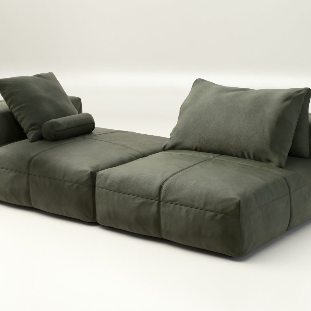 vetsak | Sofa Set 01 XLarge - leather - olive | Modular Sofa | 3.5 Seater