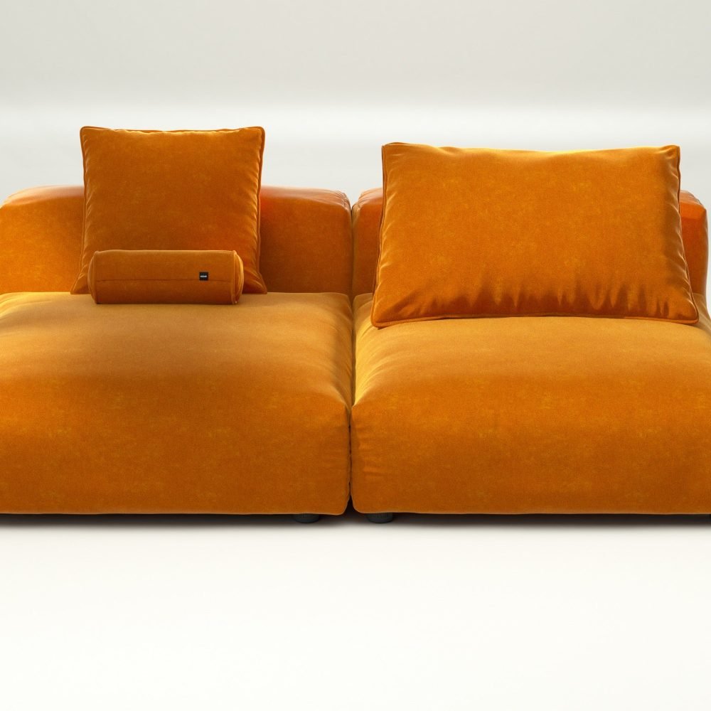 vetsak | Sofa Set 01 XLarge - suave - orange blaze | Modular Sofa | 3.5 Seater