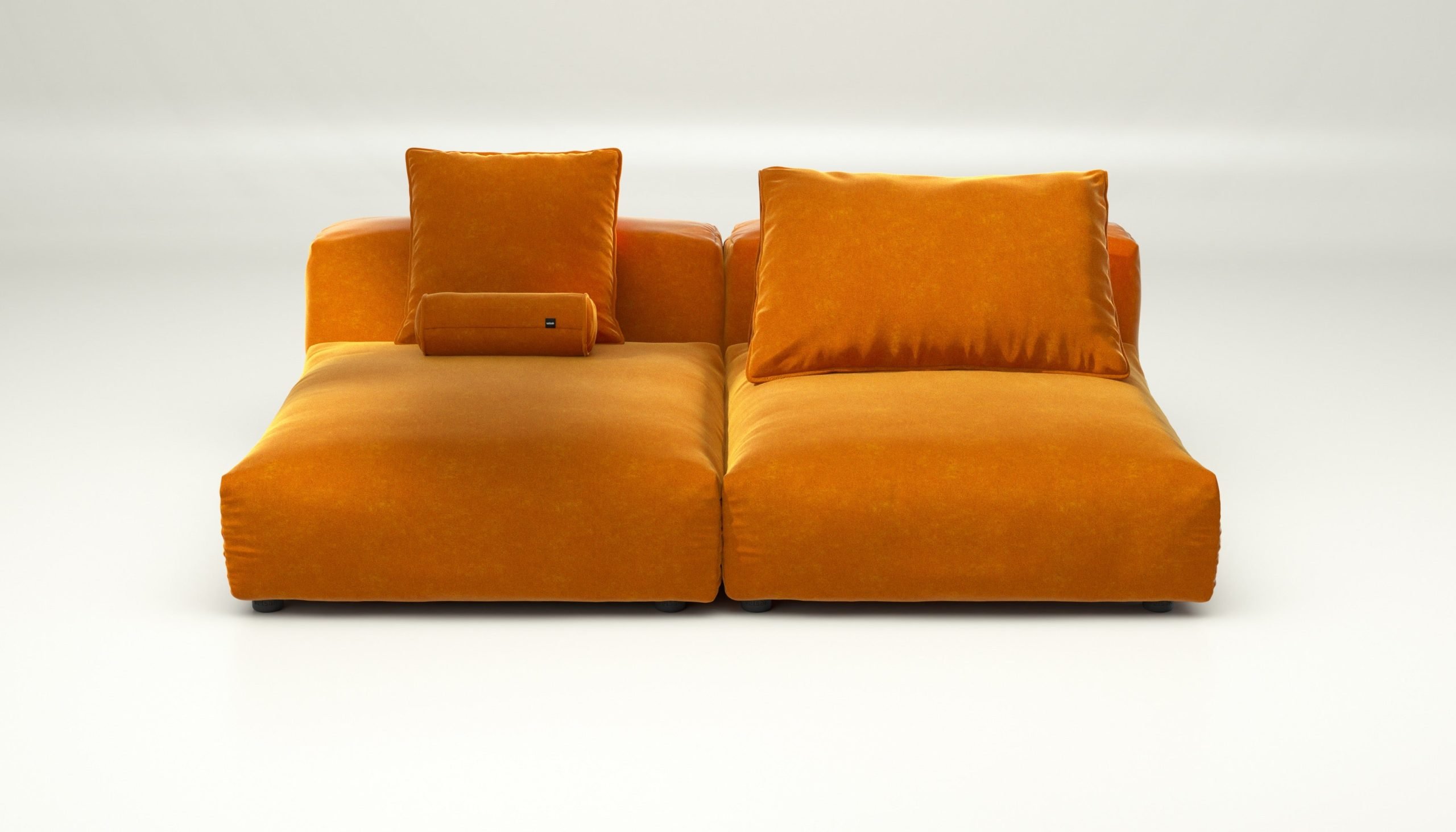 vetsak | Sofa Set 01 XLarge - suave - orange blaze | Modular Sofa | 3.5 Seater