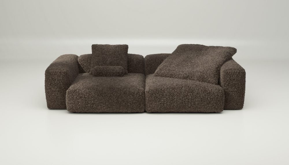vetsak | Sofa Set 02 Large - doodle - cacao | Modular Sofa | 3.5 Seater | Big Sofa