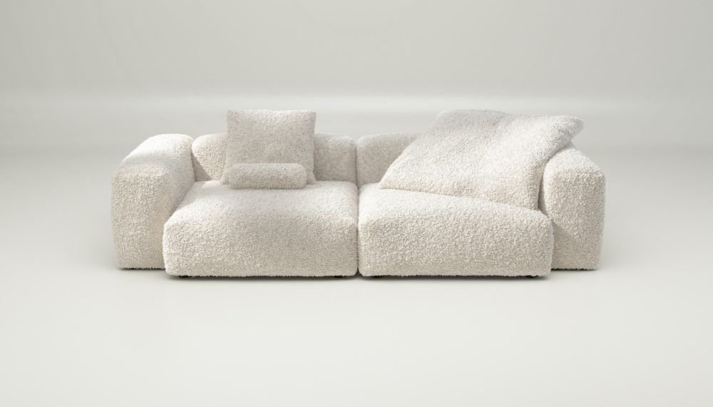 vetsak | Sofa Set 02 Large - doodle - creme | Modular Sofa | 3.5 Seater | Big Sofa