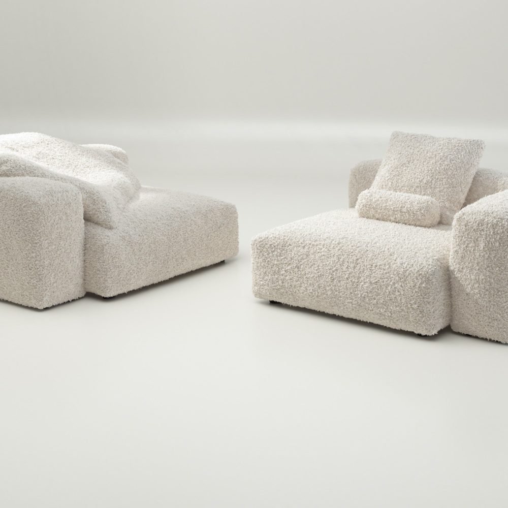 vetsak | Sofa Set 02 Large - doodle - creme | Modular Sofa | 3.5 Seater | Big Sofa