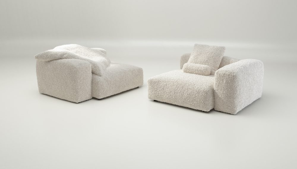 vetsak | Sofa Set 02 Large - doodle - creme | Modular Sofa | 3.5 Seater | Big Sofa