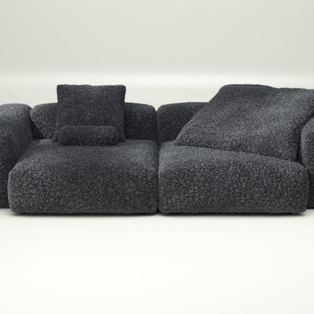 vetsak | Sofa Set 02 Large - doodle - dark grey | Modular Sofa | 3.5 Seater | Big Sofa
