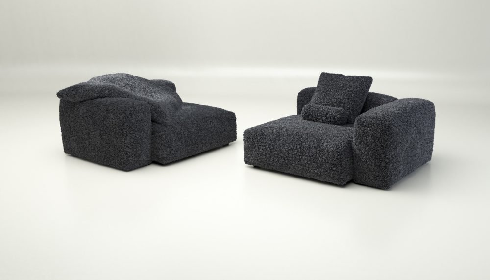 vetsak | Sofa Set 02 Large - doodle - dark grey | Modular Sofa | 3.5 Seater | Big Sofa