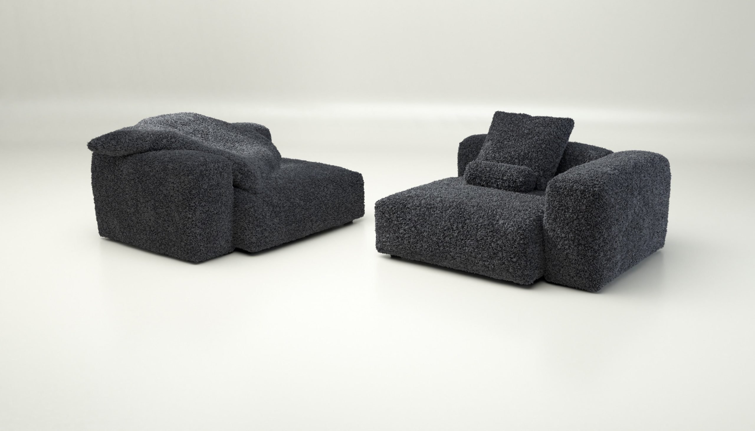 vetsak | Sofa Set 02 Large - doodle - dark grey | Modular Sofa | 3.5 Seater | Big Sofa