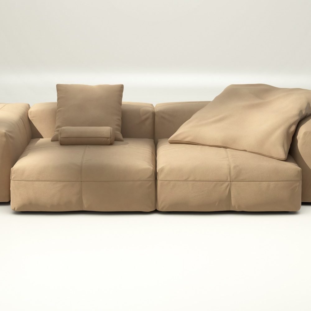 vetsak | Sofa Set 02 Large - leather - beige | Modular Sofa | 3.5 Seater | Big Sofa