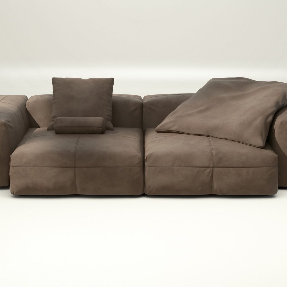 vetsak | Sofa Set 02 Large - leather - cacao | Modular Sofa | 3.5 Seater | Big Sofa