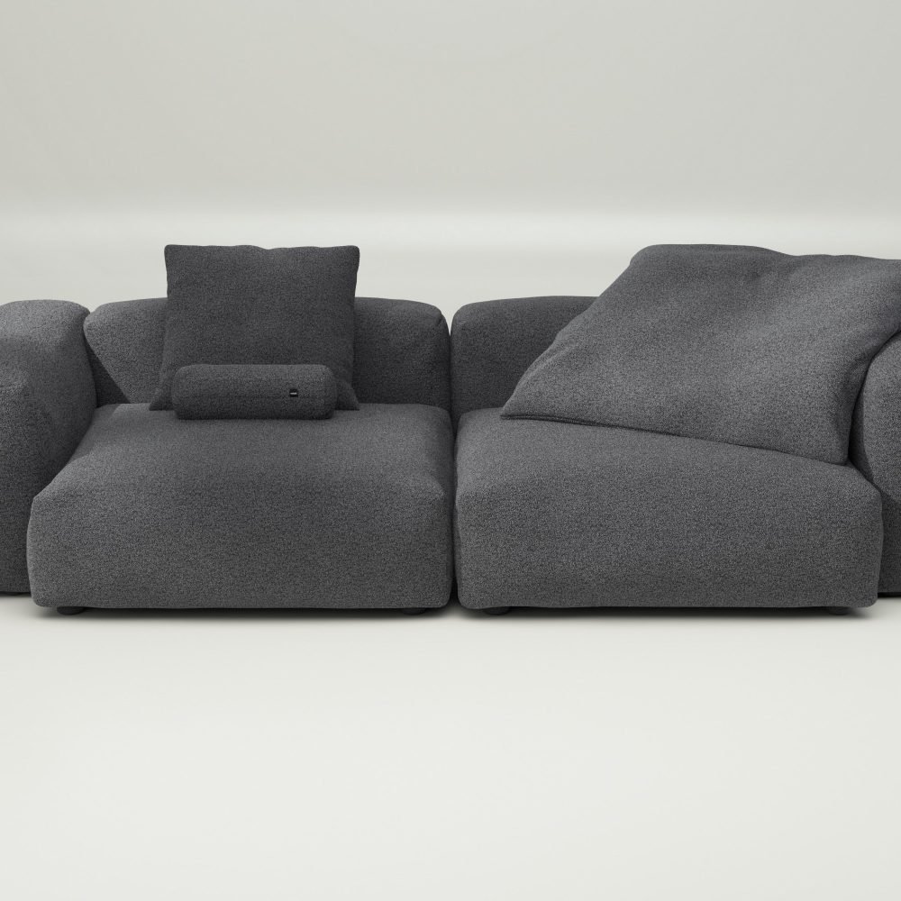 vetsak | Sofa Set 02 Large - loop loop - anthracite | Modular Sofa | 3.5 Seater | Big Sofa