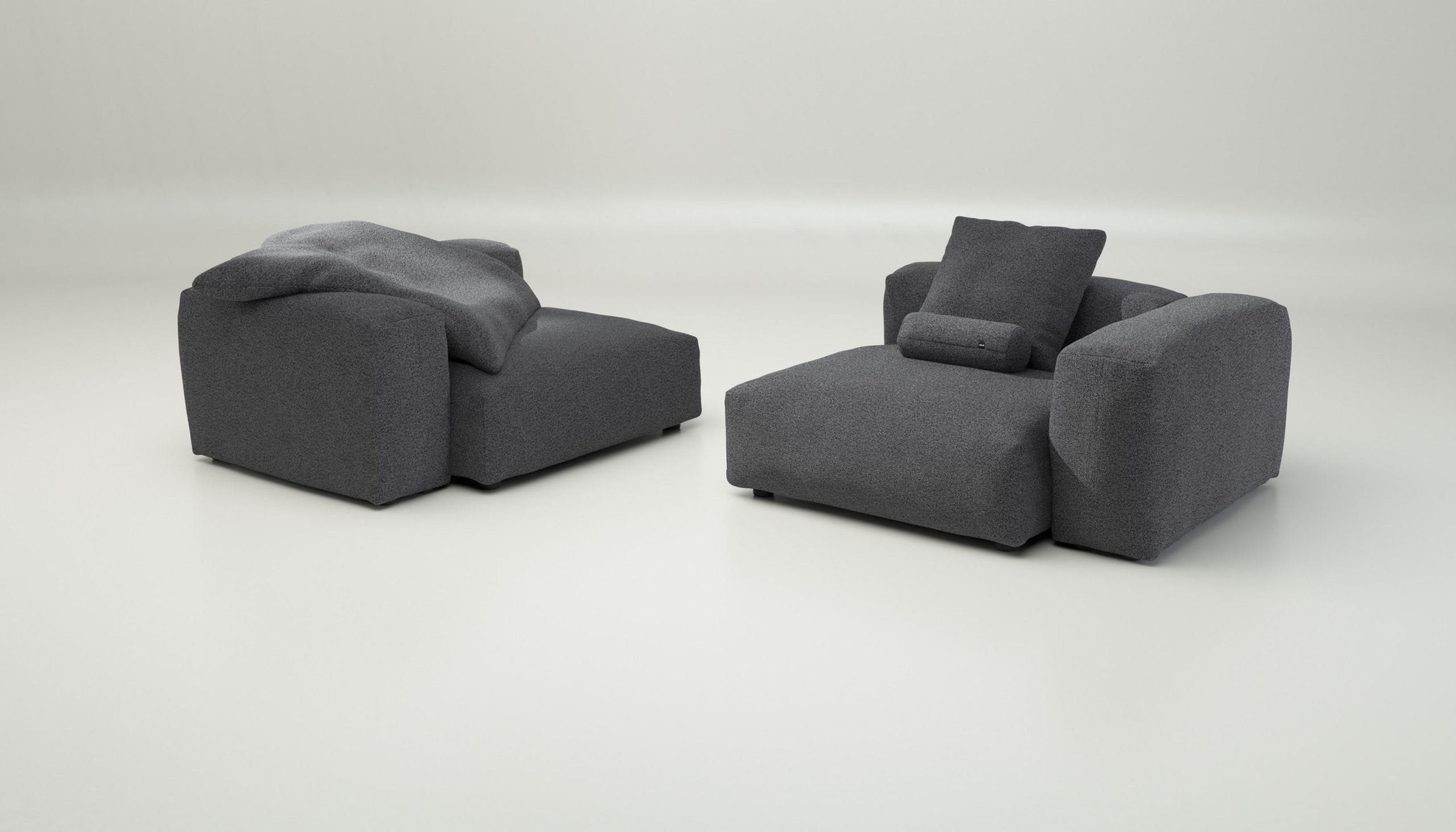 vetsak | Sofa Set 02 Large - loop loop - anthracite | Modular Sofa | 3.5 Seater | Big Sofa