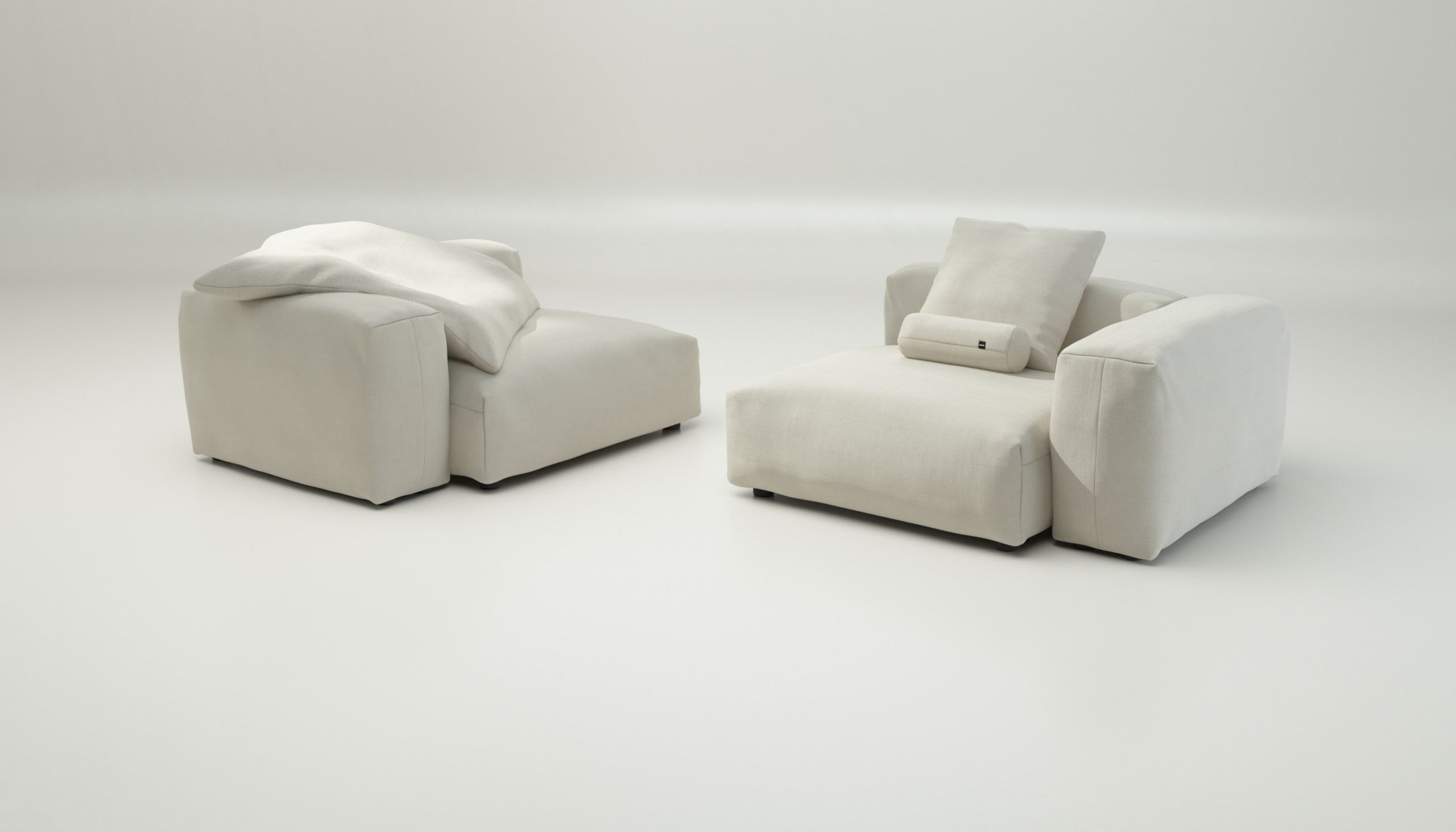 vetsak | Sofa Set 02 Large - pique - creme | Modular Sofa | 3.5 Seater | Big Sofa
