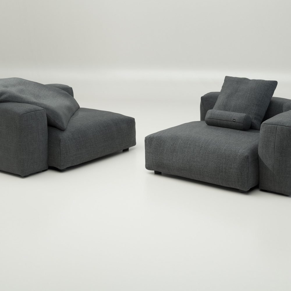 vetsak | Sofa Set 02 Large - pique - dark grey | Modular Sofa | 3.5 Seater | Big Sofa