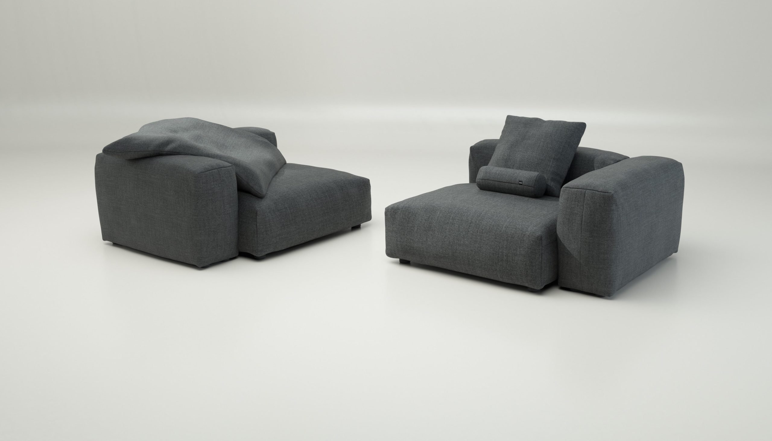 vetsak | Sofa Set 02 Large - pique - dark grey | Modular Sofa | 3.5 Seater | Big Sofa