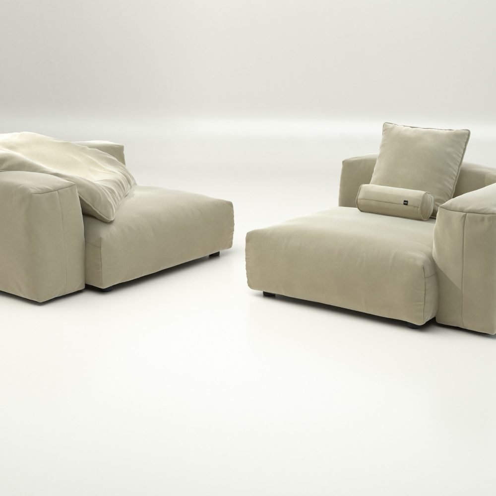 vetsak | Sofa Set 02 Large - suave - clay | Modular Sofa | 3.5 Seater | Big Sofa