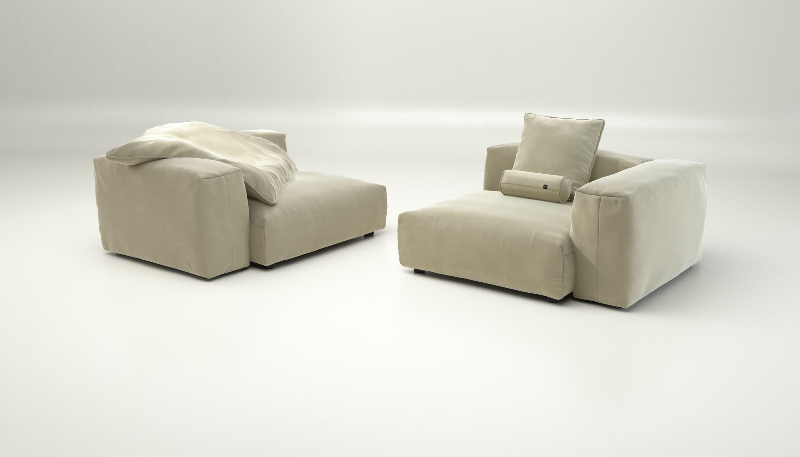 vetsak | Sofa Set 02 Large - suave - clay | Modular Sofa | 3.5 Seater | Big Sofa