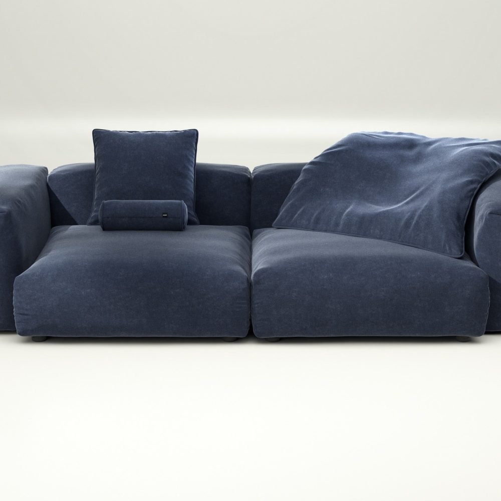 vetsak | Sofa Set 02 Large - suave - navy | Modular Sofa | 3.5 Seater | Big Sofa