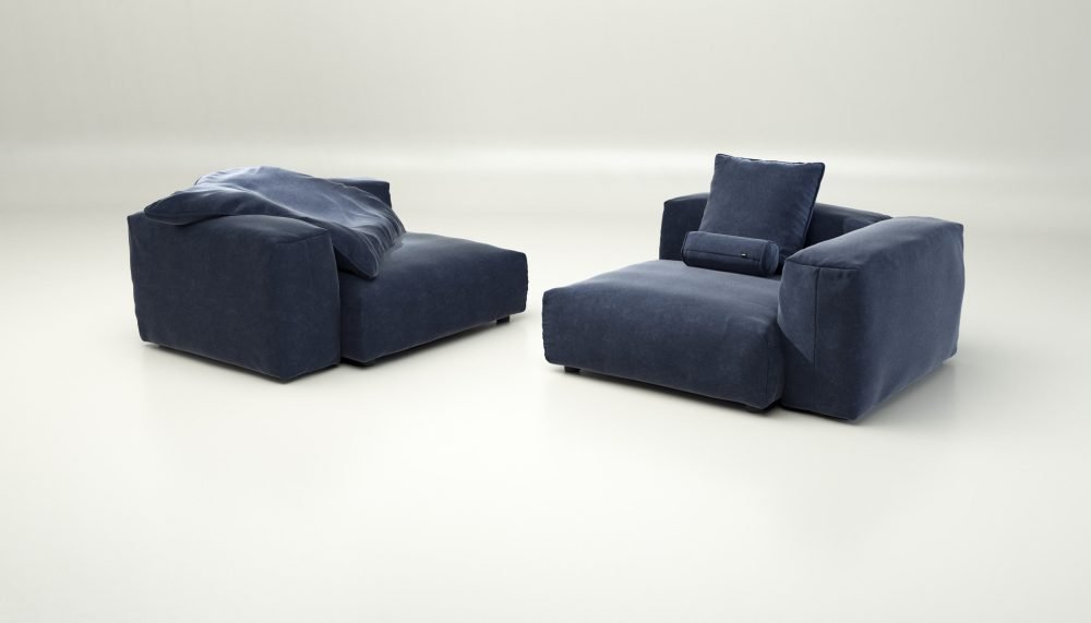 vetsak | Sofa Set 02 Large - suave - navy | Modular Sofa | 3.5 Seater | Big Sofa