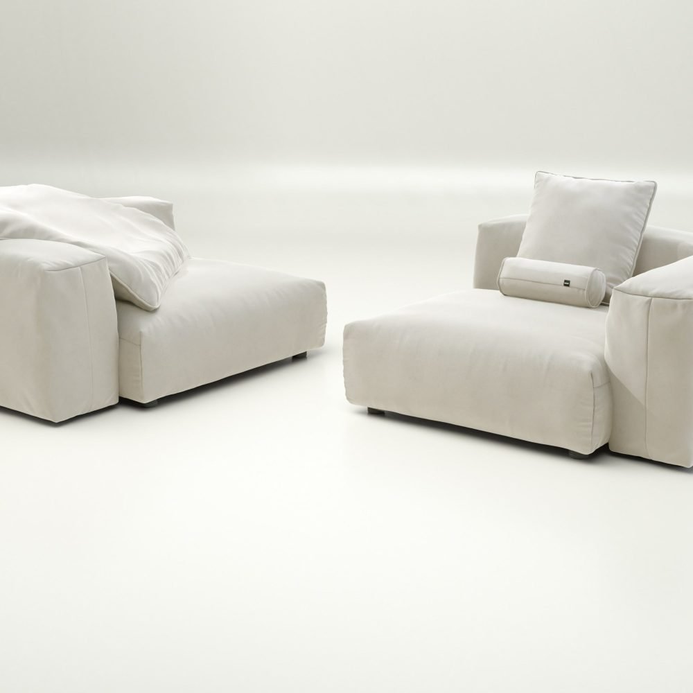 vetsak | Sofa Set 02 Large - suave - pearl | Modular Sofa | 3.5 Seater | Big Sofa