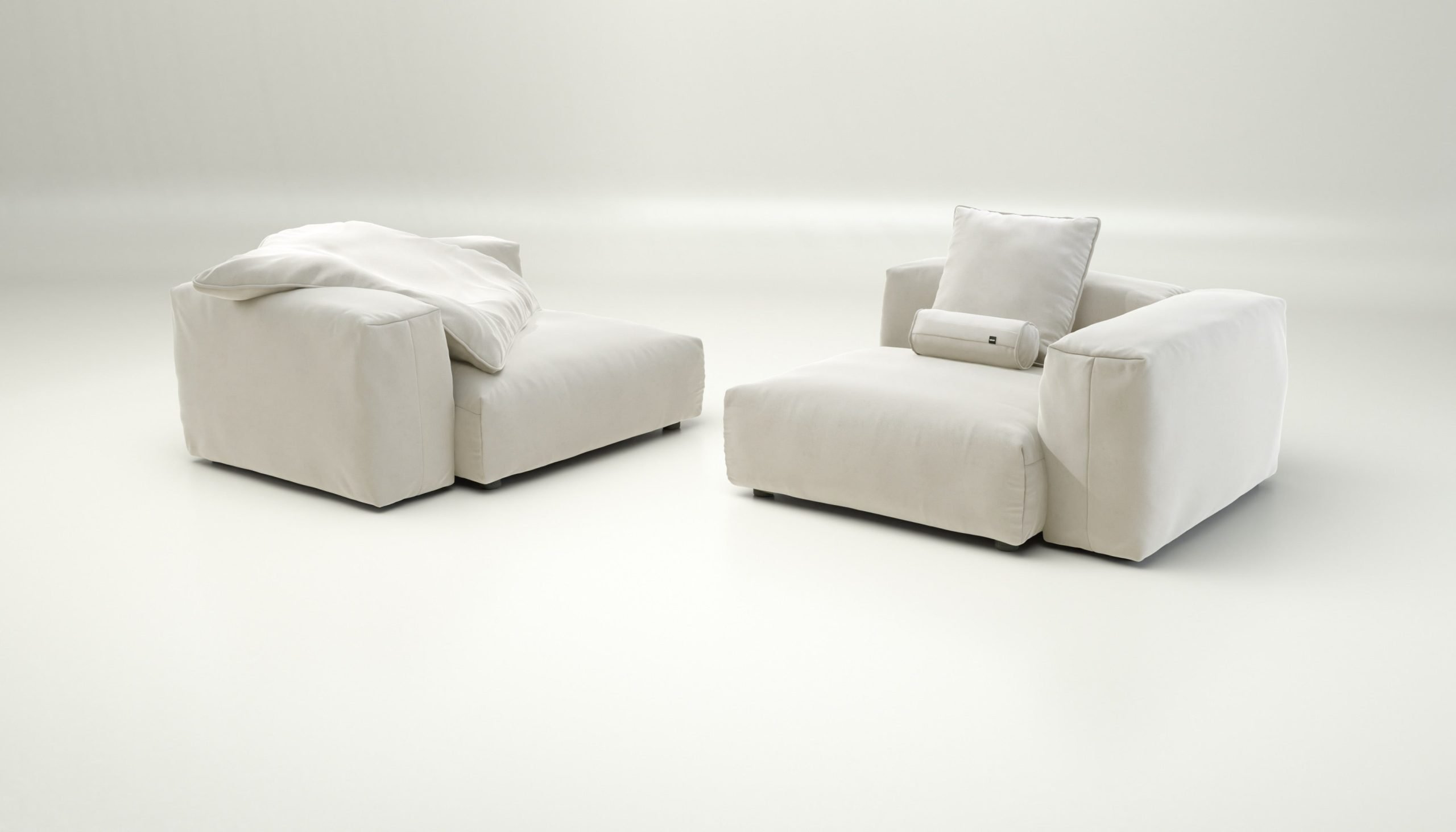 vetsak | Sofa Set 02 Large - suave - pearl | Modular Sofa | 3.5 Seater | Big Sofa