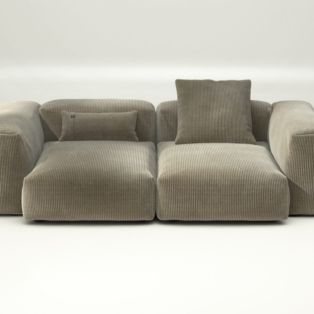 vetsak | Sofa Set 02 Medium - cord velour - khaki | Modular Sofa | 2.5 Seater | Big Sofa
