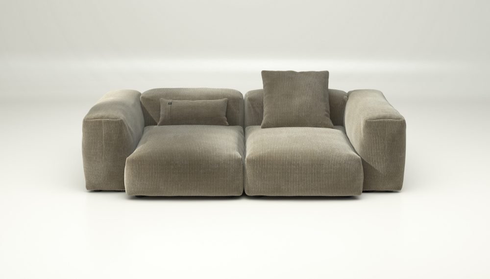 vetsak | Sofa Set 02 Medium - cord velour - khaki | Modular Sofa | 2.5 Seater | Big Sofa