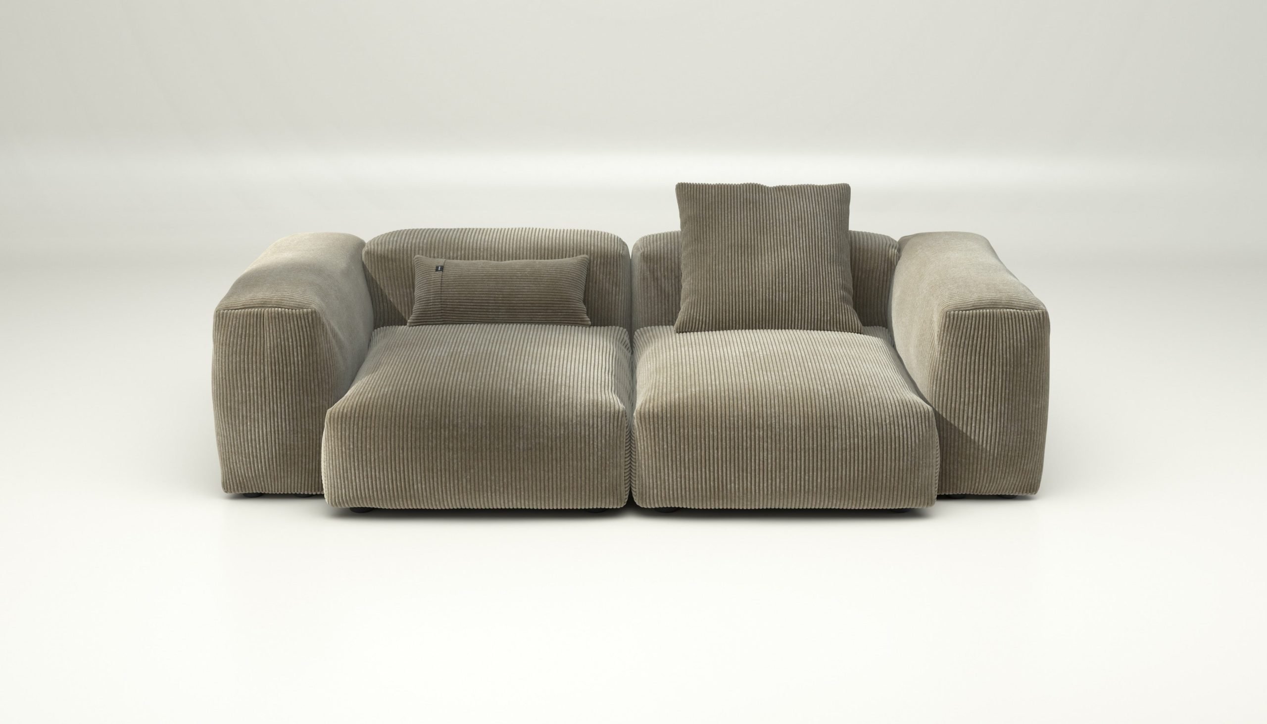 vetsak | Sofa Set 02 Medium - cord velour - khaki | Modular Sofa | 2.5 Seater | Big Sofa