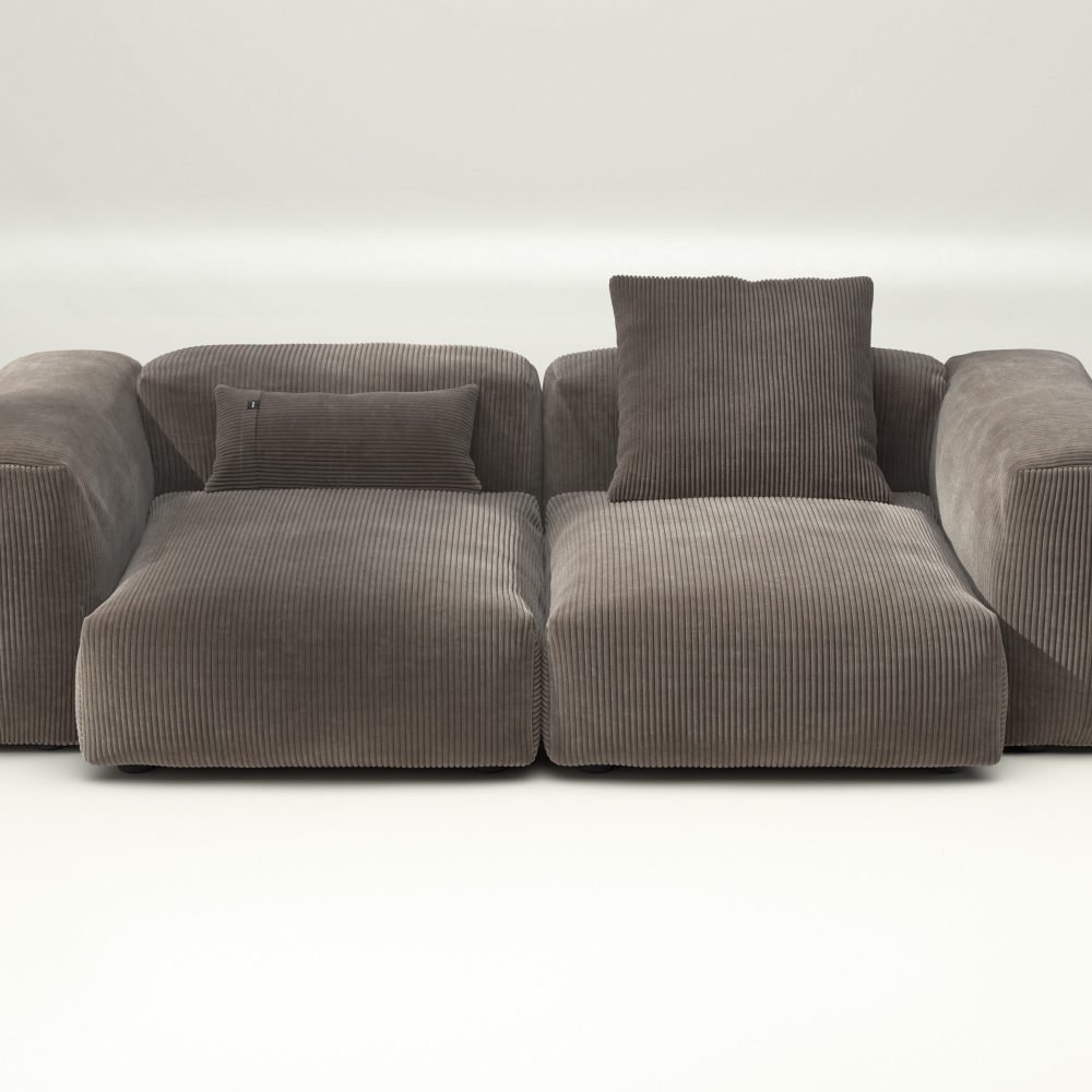 vetsak | Sofa Set 02 Medium - cord velour - mocha | Modular Sofa | 2.5 Seater | Big Sofa