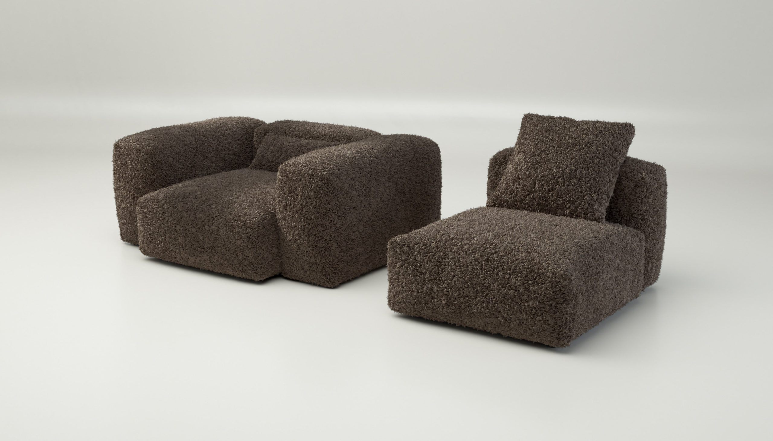 vetsak | Sofa Set 02 Medium - doodle - cacao | Modular Sofa | 2.5 Seater | Big Sofa