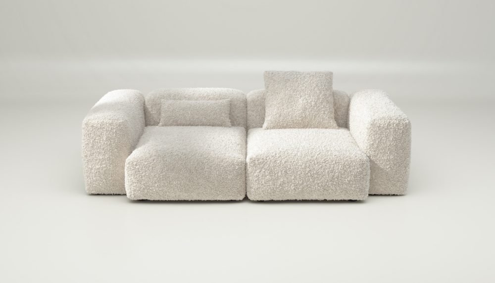 vetsak | Sofa Set 02 Medium - doodle - creme | Modular Sofa | 2.5 Seater | Big Sofa
