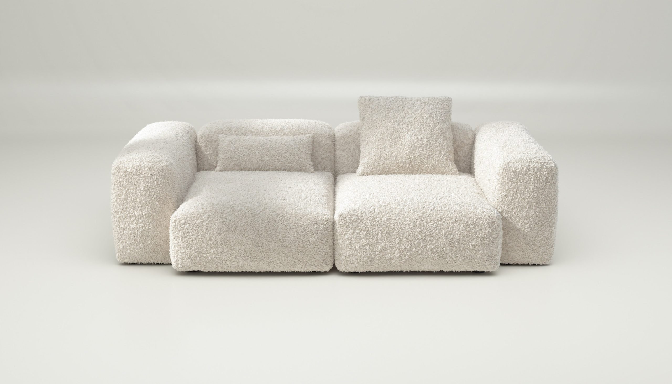 vetsak | Sofa Set 02 Medium - doodle - creme | Modular Sofa | 2.5 Seater | Big Sofa