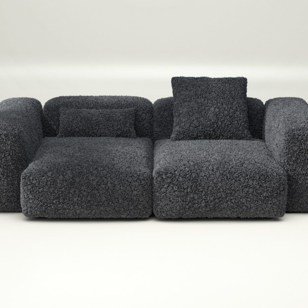 vetsak | Sofa Set 02 Medium - doodle - dark grey | Modular Sofa | 2.5 Seater | Big Sofa