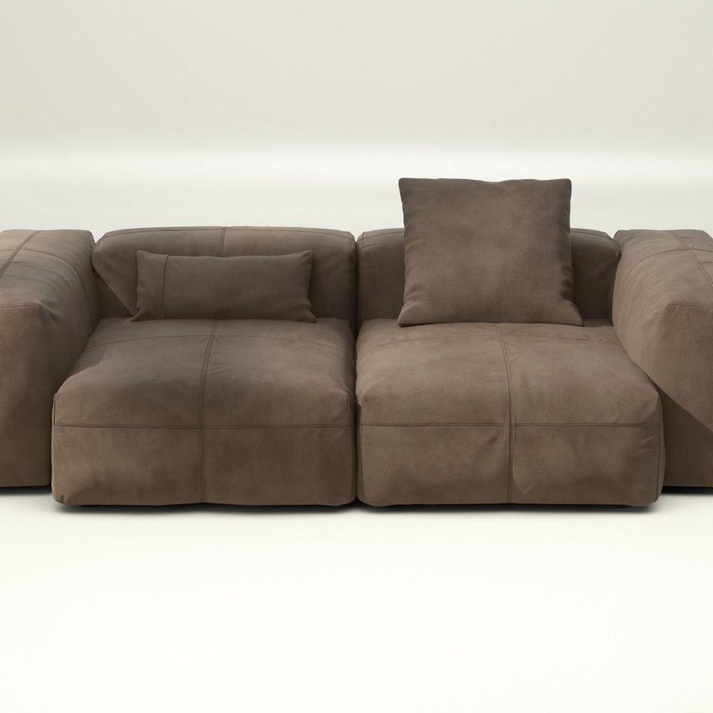 vetsak | Sofa Set 02 Medium - leather - cacao | Modular Sofa | 2.5 Seater | Big Sofa