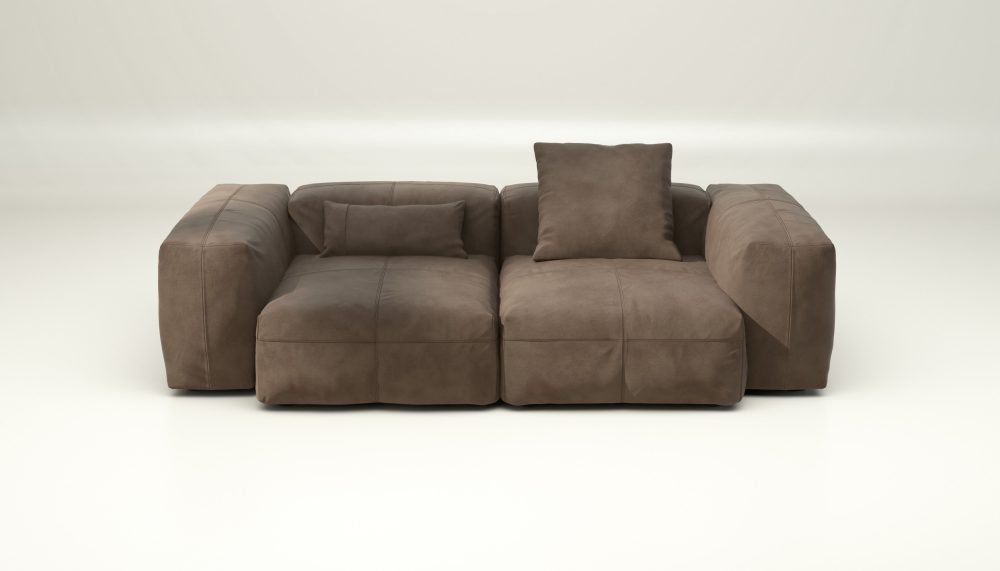 vetsak | Sofa Set 02 Medium - leather - cacao | Modular Sofa | 2.5 Seater | Big Sofa