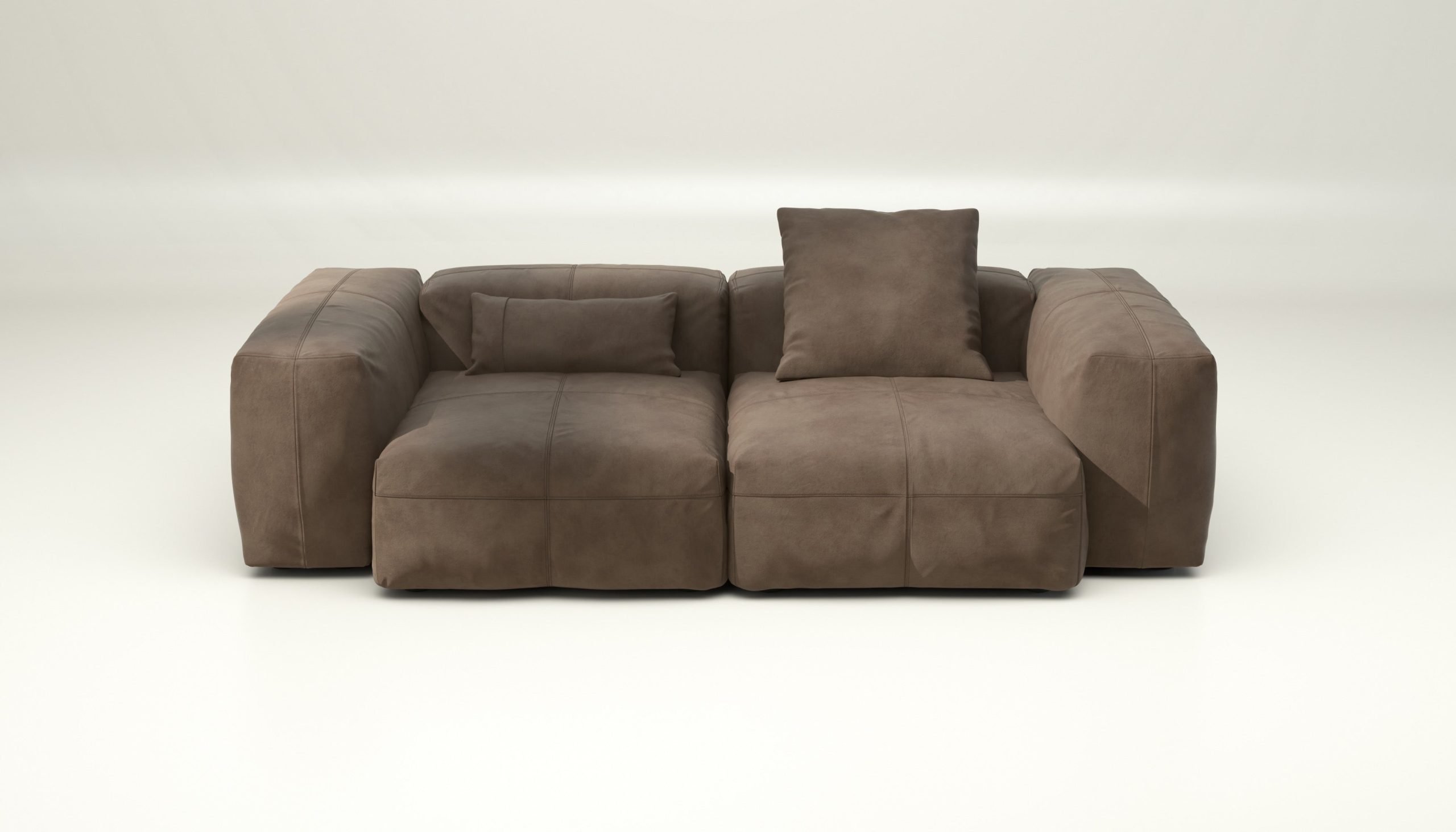 vetsak | Sofa Set 02 Medium - leather - cacao | Modular Sofa | 2.5 Seater | Big Sofa