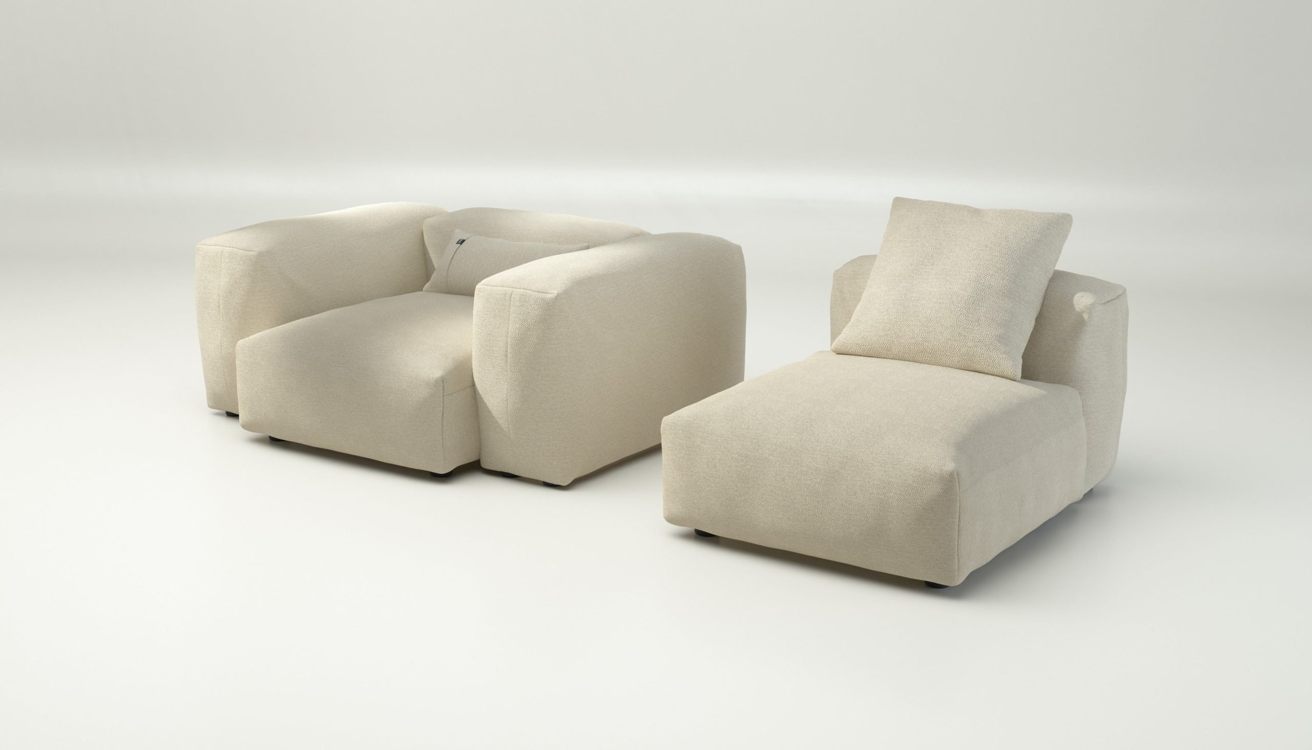 vetsak | Sofa Set 02 Medium - loop loop - duna | Modular Sofa | 2.5 Seater | Big Sofa