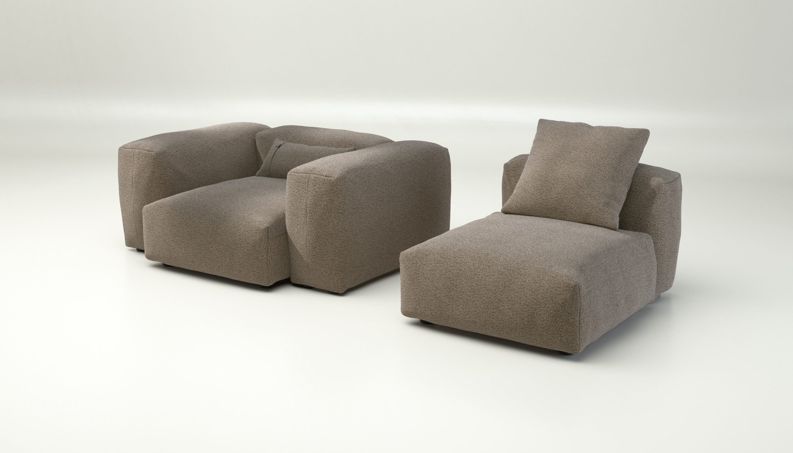 vetsak | Sofa Set 02 Medium - loop loop - taupe | Modular Sofa | 2.5 Seater | Big Sofa