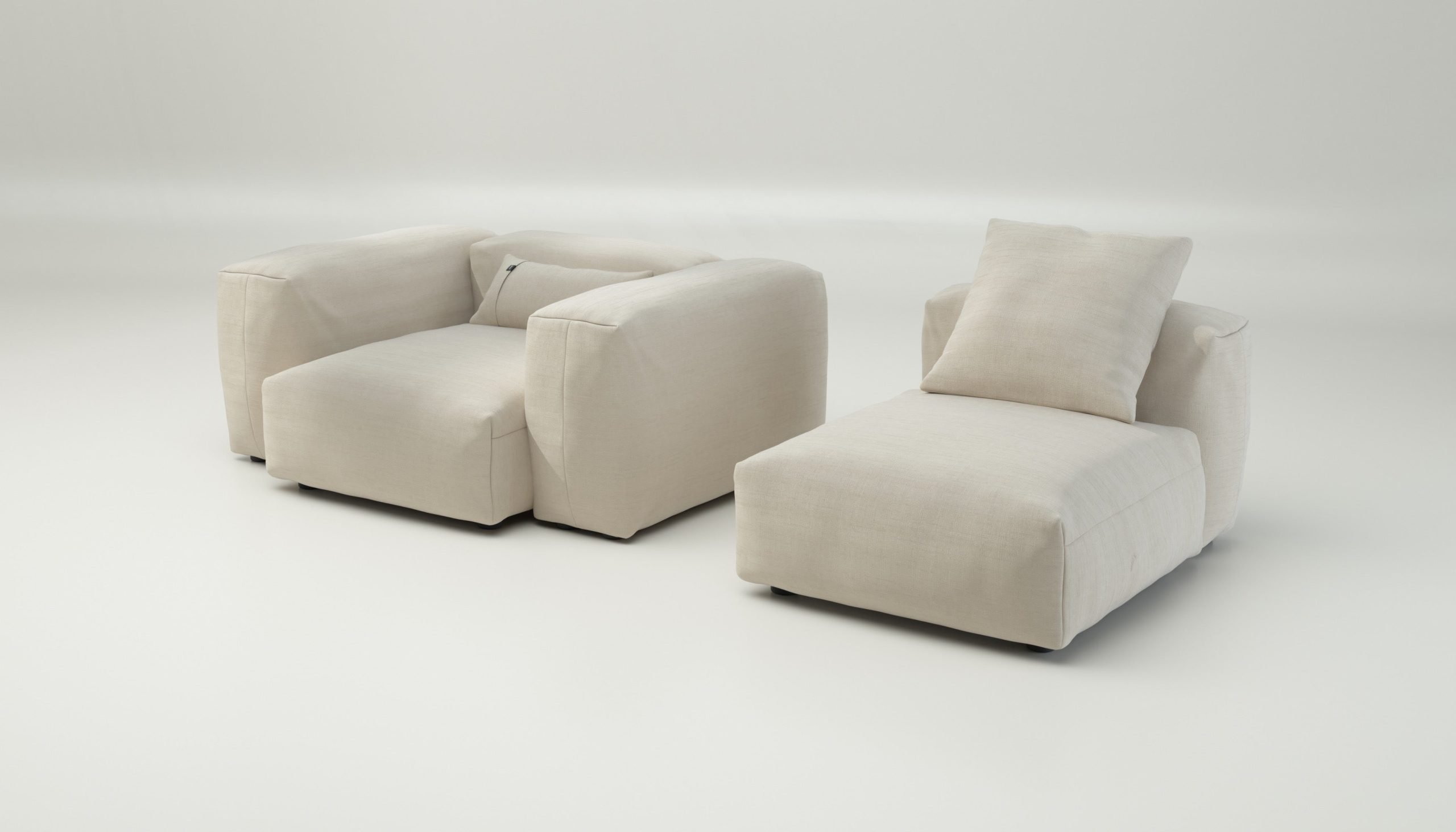 vetsak | Sofa Set 02 Medium - pique - beige | Modular Sofa | 2.5 Seater | Big Sofa