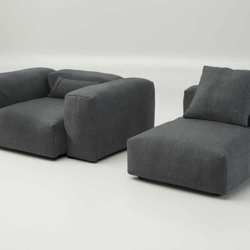 vetsak | Sofa Set 02 Medium - pique - dark grey | Modular Sofa | 2.5 Seater | Big Sofa