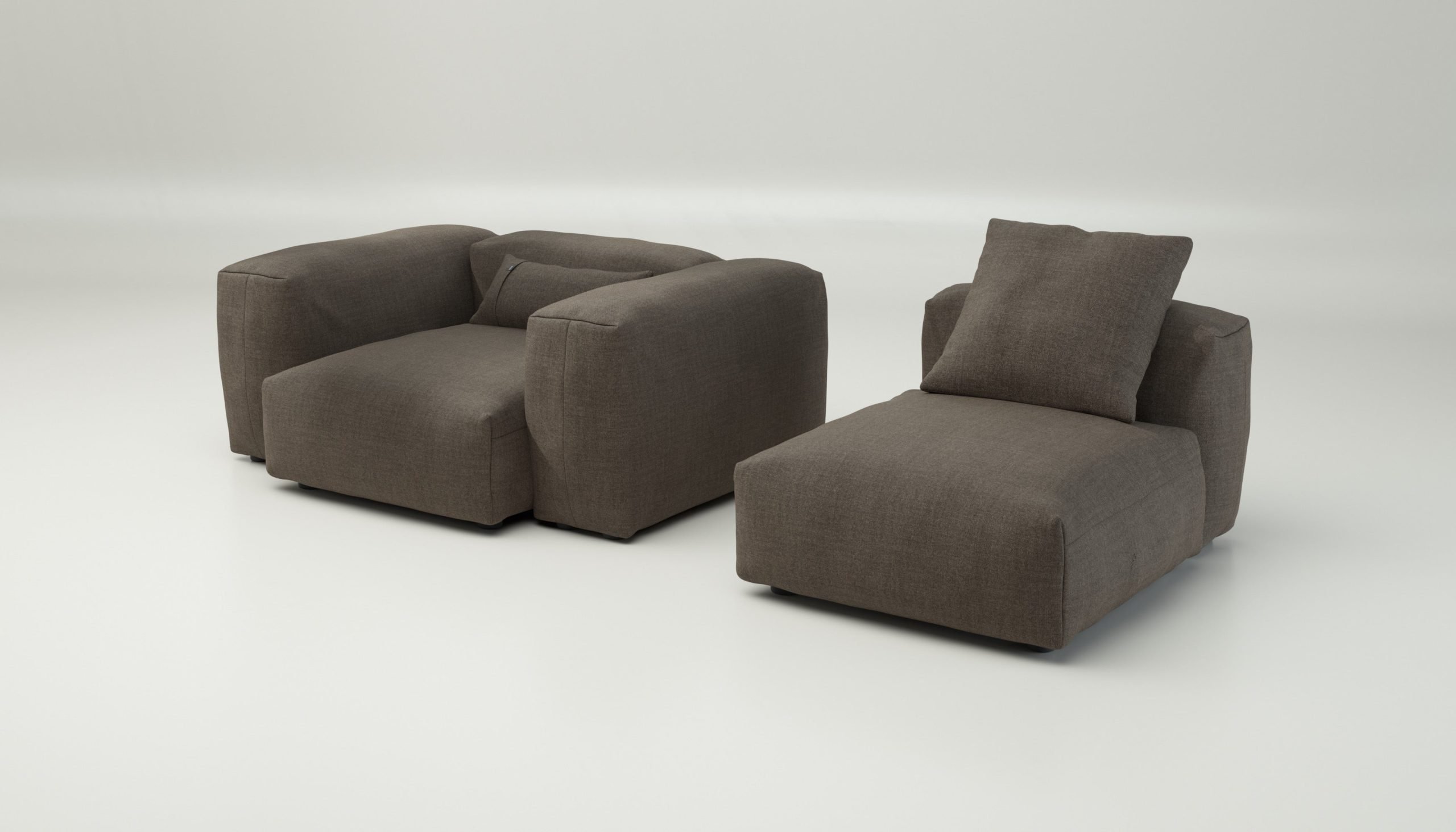 vetsak | Sofa Set 02 Medium - pique - taupe | Modular Sofa | 2.5 Seater | Big Sofa