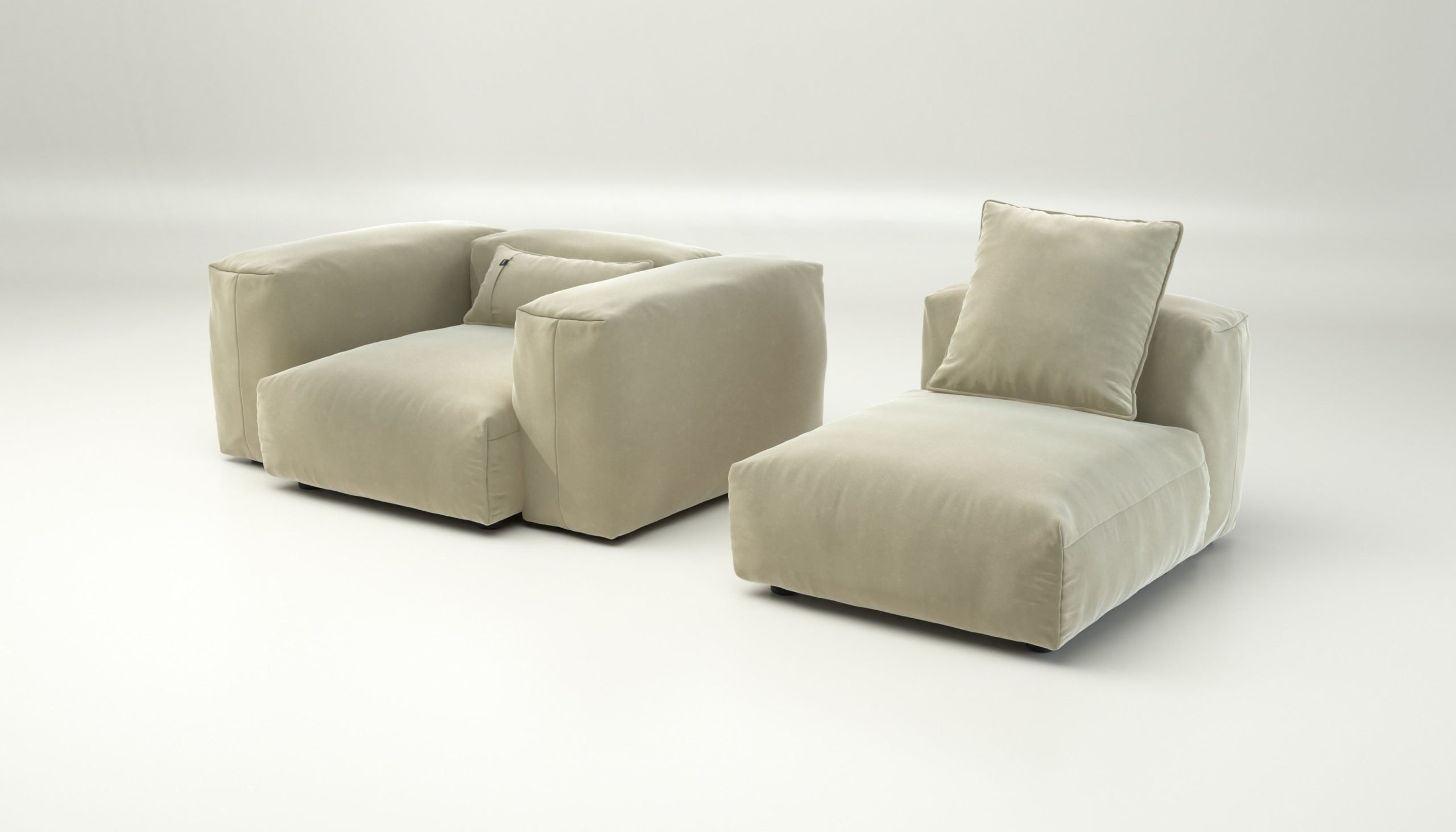 vetsak | Sofa Set 02 Medium - suave - clay | Modular Sofa | 2.5 Seater | Big Sofa