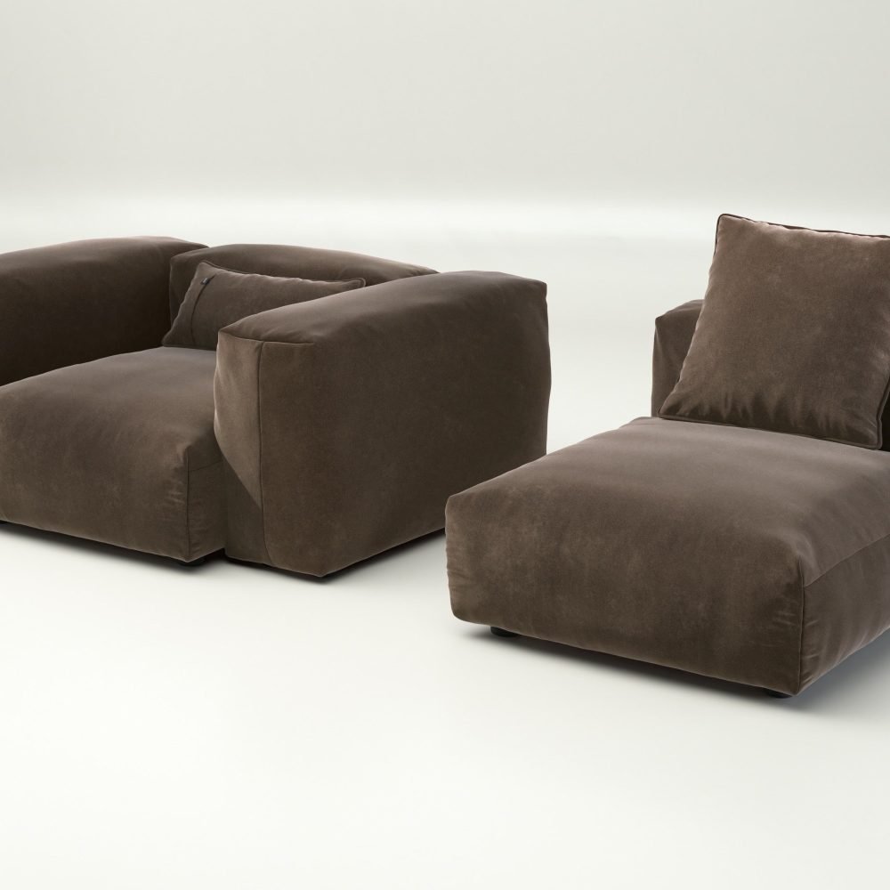 vetsak | Sofa Set 02 Medium - suave - espresso | Modular Sofa | 2.5 Seater | Big Sofa