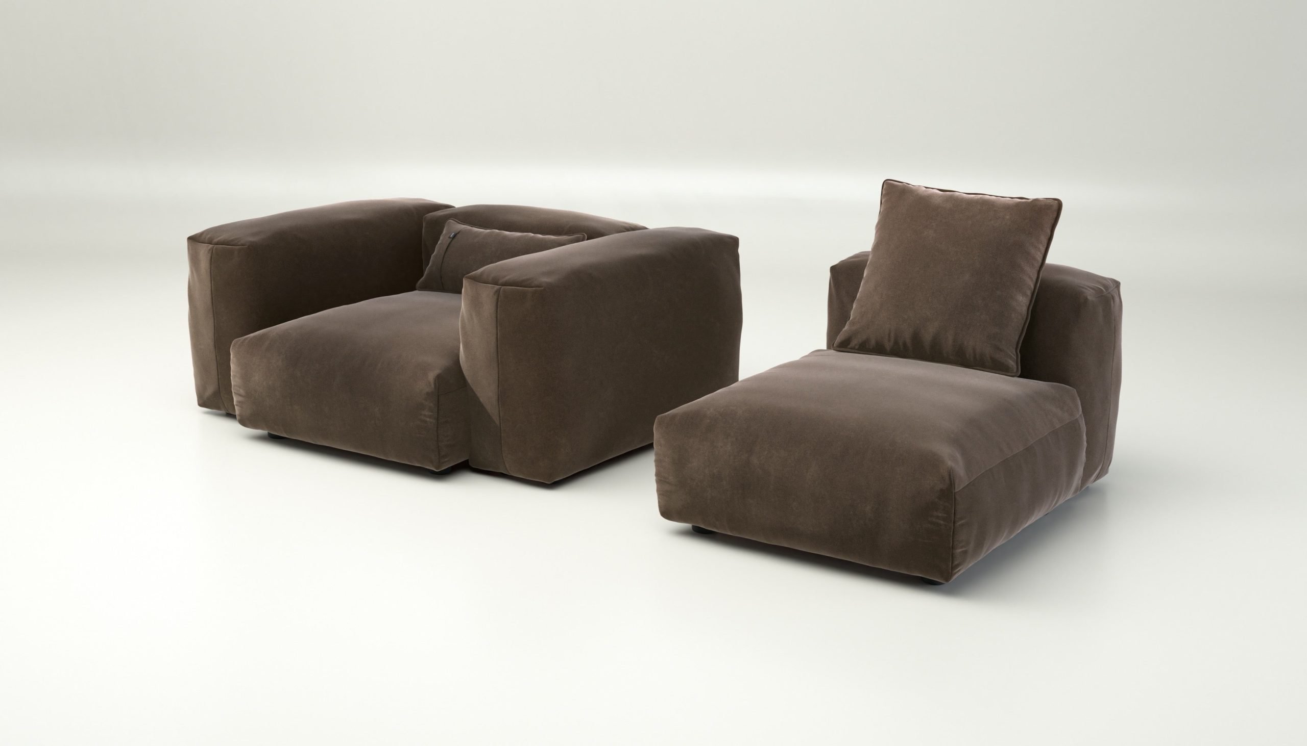 vetsak | Sofa Set 02 Medium - suave - espresso | Modular Sofa | 2.5 Seater | Big Sofa